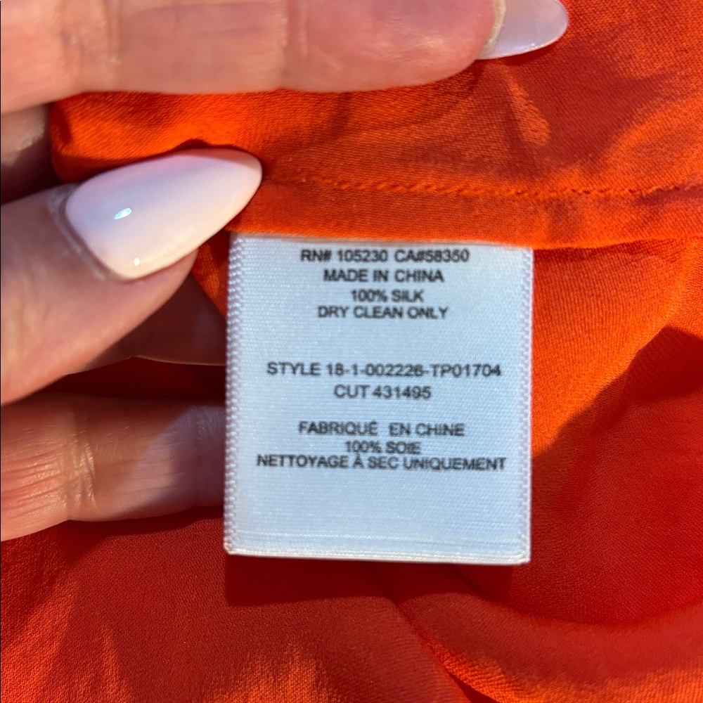 Joie Silk Vibrant Orange Sleeveless Tank Top - Picture 4 of 5